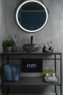 Раковина Gid Mnc480 54432 накладная под камень глянцевая 32x32x15.5